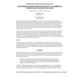 Extended Service Contracts